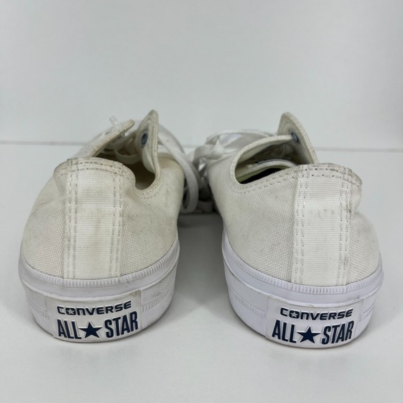 Converse Chuck Taylor II 150154C Low White Canvas Men's Size 8 Sneakers - Picture 2 of 11